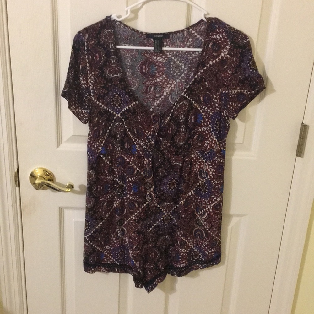Forever 21 printed romper